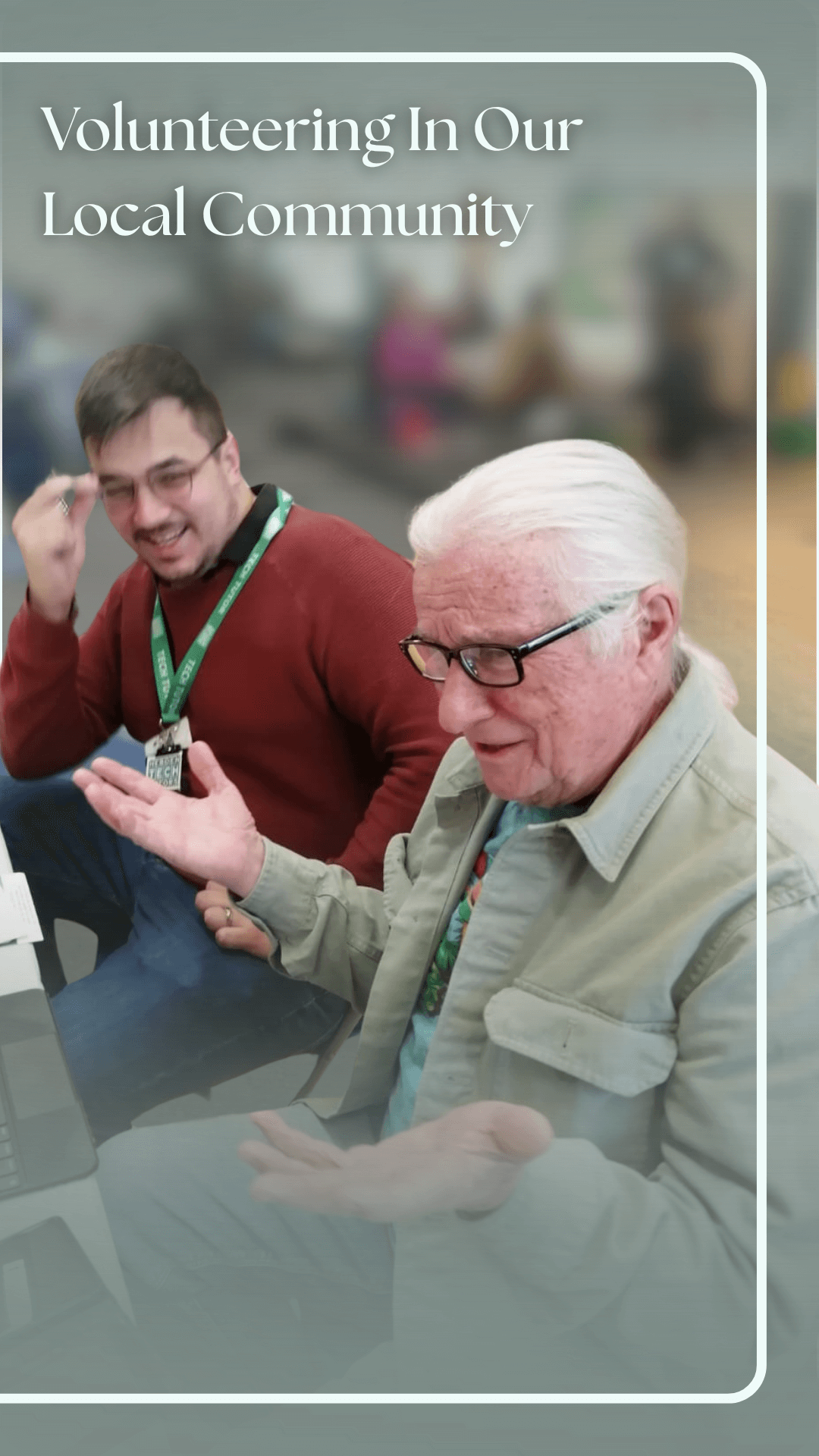 Mike at Repair Cafe with Chintan